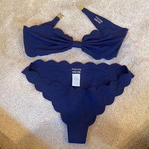 Marysia swim navy bikini set